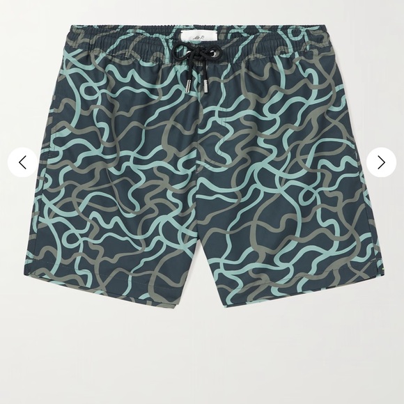Mr P Straight-Leg Mid-Length Printed Swim Shorts - M - Picture 5 of 8
